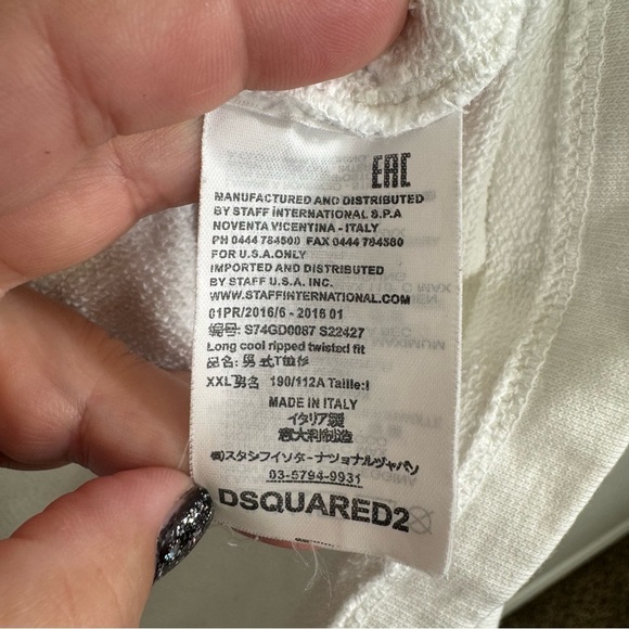 Dsquared2 icon white crewneck made in Italy size large pullover sweater - Picture 8 of 9